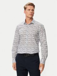 Tommy Hilfiger Koszula MW0MW43753 Biały Slim Fit. Białe koszule Tommy Hilfiger, m, bez wzorów, z bawełny, bez kołnierzyka, bez ramiączek. Za 369.99 zł.