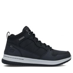 Buty na co dzień męskie SKECHERS DELSON SELECTO na zimę wysokie skóra. Czarne buty sportowe casual Skechers, na zimę, bez wzorów, ze skóry, bez zapięcia. Za 303.00 zł.