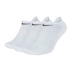Skarpety Stopki do biegania unisex Everyday Cushion No Show 3 pary. Białe skarpety Nike, bez wzorów. Za 190.00 zł.