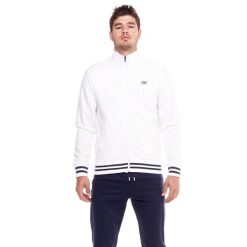 Męski dres ze stójką i zamkiem Welcome Back. Białe komplety dresowe LEONE 1947 APPAREL, l, bez wzorów, z dresówki, bez ramiączek. W wyprzedaży za 249.40 zł.