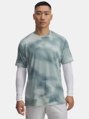 Under Armour Koszulka funkcyjna w kolorze szarym rozmiar: M. Szare t-shirty sportowe Under Armour, bez wzorów, z materiału, bez ramiączek, outdoorowe. Za 134.85 zł.