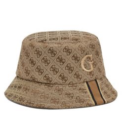 Kapelusz Guess. Brązowe kapelusze Guess, z aplikacjami. Za 199.99 zł.