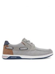 Nautica Półbuty 24SD107 Szary. Szare eleganckie półbuty Nautica, bez wzorów, z materiału, bez obcasa, bez zapięcia. Za 179.99 zł.