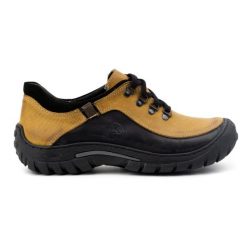 KOMODO Buty męskie trekkingowe skóra 917K żółte. Żółte trekkingi bez wzorów, ze skóry, bez zapięcia. Za 362.62 zł.