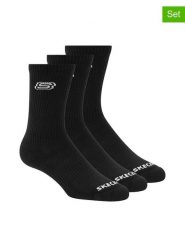 Skechers Skarpety (3 pary) w kolorze czarnym rozmiar: 43-46. Czarne skarpety Skechers, bez wzorów, ze splotem. Za 23.95 zł.