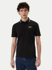 EA7 Emporio Armani Polo 7M001604 AF13511 UC001 Czarny Regular Fit. Czarne koszulki polo EA7 Emporio Armani, m, bez wzorów, z bawełny, bez kołnierzyka, bez ramiączek. Za 429.99 zł.