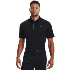 Polo Under Armour Tech. Czarne koszulki polo Under Armour, m, bez wzorów, bez kołnierzyka, bez ramiączek, na golfa. Za 215.00 zł.
