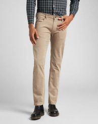 LEE DAREN MĘSKIE SPODNIE MATERIAŁOWE BEIGE L707RL97 112118391. Brązowe spodnie materiałowe Lee, l, bez wzorów, z materiału. Za 209.99 zł.