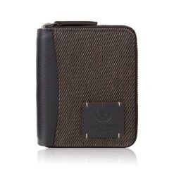 Portfel męski w orientacji pionowej brązowy bawełniany canvas i skóra naturalna Paolo Peruzzi AY-06-BR. Brązowe portfele Paolo Peruzzi, bez wzorów, z bawełny. Za 69.00 zł.