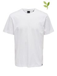 ONLY & SONS Koszulka "Max" w kolorze białym rozmiar: M. Białe bezrękawniki Only & Sons, m, bez wzorów, z bawełny, bez kołnierzyka, bez ramiączek. Za 52.95 zł.