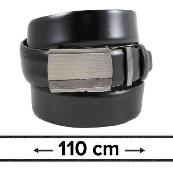 Pasek Czarny do Spodni 110 cm, Automatyczna Klamra, Skórzany, Elegancki -VICTORIO. Czarne paski Victorio, bez wzorów, ze skóry, eleganckie. Za 99.00 zł.