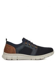 Rieker Sneakersy B7796-14 Granatowy. Niebieskie buty sportowe casual Rieker, bez wzorów, z materiału, bez zapięcia. Za 259.99 zł.