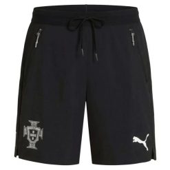 Krótki szorty treningowe Portugal 2026. Czarne krótkie spodenki sportowe Puma, s, bez wzorów, z materiału. Za 212.50 zł.