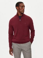 Tommy Hilfiger Sweter Essential MW0MW37331 Bordowy Regular Fit. Czerwone swetry rozpinane Tommy Hilfiger, m, bez wzorów, z bawełny, bez kołnierzyka, bez ramiączek. Za 389.99 zł.