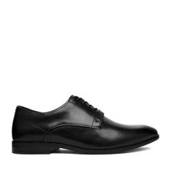 Półbuty Lasocki. Czarne eleganckie półbuty Lasocki, bez wzorów, bez obcasa, bez zapięcia. Za 229.99 zł.