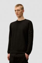 C.P. COMPANY Czarna męska bluza Crew Neck. Czarne bluzy C.P. Company, m, bez wzorów, bez kaptura. W wyprzedaży za 599.99 zł.