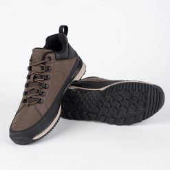 Vico Brązowe wiązane męskie buty trekkingowe. Brązowe trekkingi bez wzorów, bez zapięcia. Za 212.22 zł.