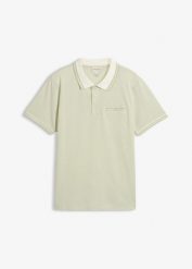 Koszulka polo z czystej bawełny organicznej piqué. Zielone koszulki polo bonprix, m, bez wzorów, z bawełny, bez kołnierzyka, bez ramiączek. Za 74.99 zł.