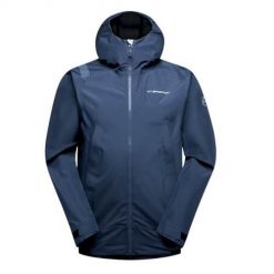Kurtka uniwersalna męska La Sportiva Discover. Niebieskie kurtki La Sportiva, l, bez wzorów, z materiału, z kapturem. Za 937.00 zł.