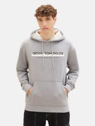 Tom Tailor Denim Bluza 1038755 Szary Regular Fit. Szare bluzy TOM TAILOR DENIM, l, bez wzorów, z denimu, bez kaptura. Za 189.99 zł.