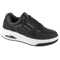 Buty do chodzenia męskie Skechers 183140BLK. Czarne buty sportowe casual Skechers, bez wzorów, z materiału, bez zapięcia. Za 399.99 zł.