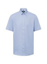 Andrew James koszula casual - Regularny krótki rękaw Mężczyźni Regular Fit Bawełna niebieski, M. Niebieskie koszule Andrew James, m, bez wzorów, z bawełny, bez kołnierzyka, bez ramiączek. Za 199.95 zł.