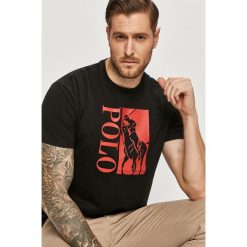 Polo Ralph Lauren - T-shirt. Czarne koszulki polo Polo Ralph Lauren, l, bez wzorów, z dzianiny, bez kołnierzyka, bez ramiączek. W wyprzedaży za 199.90 zł.