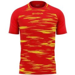 Givova Pixel T-shirt Sportowy Czerwono-Żółty 3XS - Lekki i Oddychający. Czerwone t-shirty sportowe Givova, bez wzorów, z poliesteru, bez ramiączek, do piłki nożnej. Za 140.99 zł.