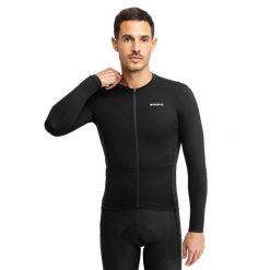 Męska koszulka rowerowa gravel z długim rękawem Kolarstwo Siroko GM6 Rideout. Czarne bluzy SIROKO, m, bez wzorów, z materiału, bez kaptura. Za 336.00 zł.