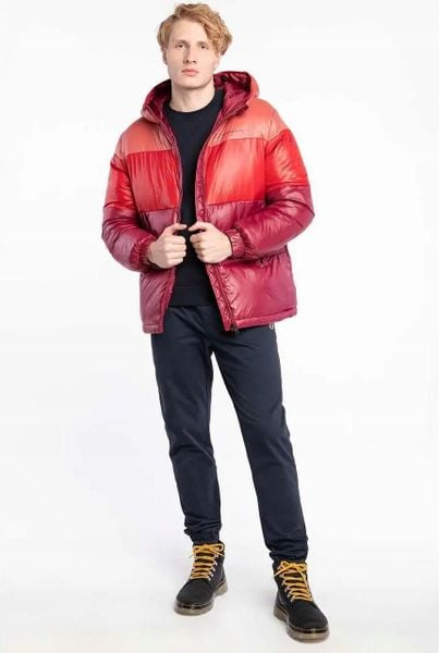 KURTKA ZIMOWA MĘSKA CHAMPION HOODED CH-16653-VS516-S. Czerwone kurtki Champion, na zimę, m, bez wzorów, z dresówki, bez kaptura. Za 239.00 zł.