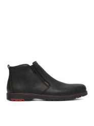 Rieker Botki CEO-10553-00 Czarny. Czarne botki sznurowane Rieker, bez wzorów, ze skóry, bez obcasa, bez zapięcia. Za 429.99 zł.
