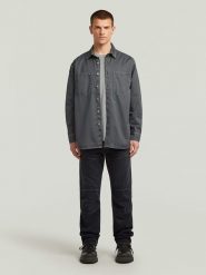 G-Star Koszula - Relaxed fit - w kolorze szarym rozmiar: XL. Szare koszule G-Star, xl, bez wzorów, z bawełny, bez kołnierzyka, bez ramiączek. Za 248.27 zł.