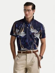 Polo Ralph Lauren Polo 710971785001 Granatowy Classic Fit. Niebieskie koszulki polo Polo Ralph Lauren, m, bez wzorów, z bawełny, bez kołnierzyka, bez ramiączek. Za 779.99 zł.