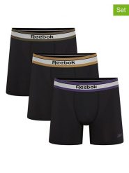Reebok Bokserki (3 pary) "Anselm" w kolorze czarnym rozmiar: L. Czarne bokserki Reebok, l, bez wzorów. Za 70.24 zł.