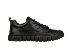 Półbuty Fabio Moretti 72661-1 Black 104220, Czarny, Skóra naturalna - 45. Czarne eleganckie półbuty John Doubare, bez wzorów, z gumy, bez obcasa, bez zapięcia. W wyprzedaży za 314.10 zł.