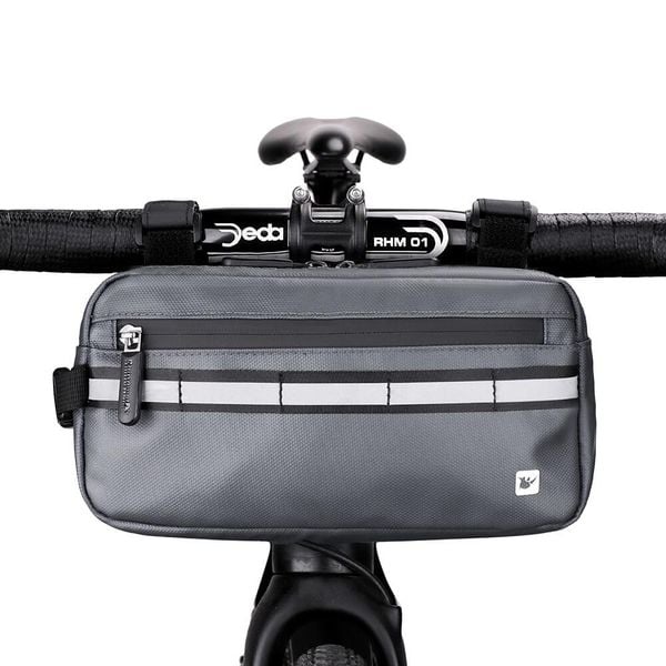 Wielofunkcyjna torba na kierownicę rowerową z przodu. Szare torby na ramię RHINOWALK, bez wzorów, z materiału, na ramię, bez dodatków. Za 139.19 zł.