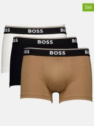 Hugo Boss Underwear Bokserki (3 pary) w kolorze jasnobrązowym, czarnym i białym rozmiar: S. Białe bokserki Hugo Boss Underwear, s, bez wzorów. Za 87.40 zł.