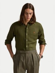 Polo Ralph Lauren Koszula 710968915006 Khaki Slim Fit. Brązowe koszule Polo Ralph Lauren, m, bez wzorów, ze lnu, bez kołnierzyka, bez ramiączek. Za 709.99 zł.