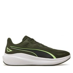 Buty do biegania Puma. Zielone buty do biegania Puma, bez wzorów, bez zapięcia, do biegania. Za 189.99 zł.