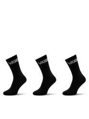 Vans Zestaw 3 par wysokich skarpet męskich Classic Crew VN000F0XBLK1 Czarny. Czarne skarpety Vans, bez wzorów, z materiału. Za 59.99 zł.