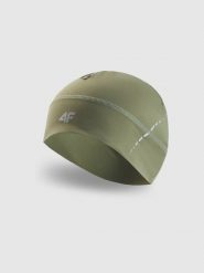 4F Czapka do biegania uniseks - oliwkowa L/XL. Brązowe czapki zimowe 4F, bez wzorów, z elastanu. Za 69.99 zł.