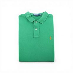 Second life - Męska zielona koszulka polo z krótkim rękawem - Stan dobry. Zielone koszulki polo RALPH LAUREN, m, bez wzorów, bez kołnierzyka, bez ramiączek, na golfa. Za 106.46 zł.