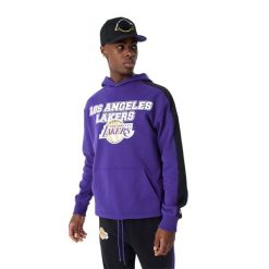 Bluza męska New Era NBA Large Graphic OS Hoody Los Angeles Lakers. Fioletowe bluzy New Era, m, bez wzorów, bez kaptura. Za 249.99 zł.