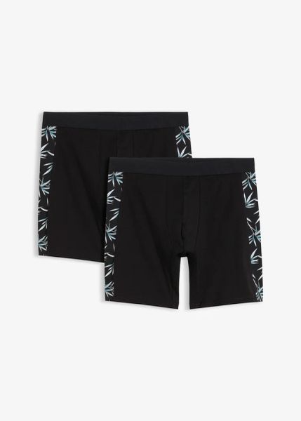 Bokserki o obcisłym kroju (2 szt.). Czarne bokserki bonprix, m, bez wzorów. Za 27.98 zł.