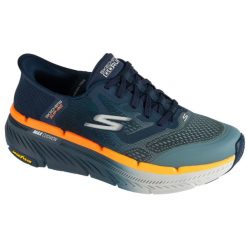 Buty do biegania męskie, Slip-Ins: Max Cushioning Premier 2.0. Niebieskie buty do biegania Skechers, bez wzorów, z materiału, bez zapięcia, do biegania. Za 549.99 zł.