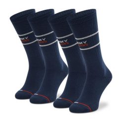Zestaw 2 par wysokich skarpet męskich Tommy Hilfiger. Niebieskie skarpety Tommy Hilfiger, bez wzorów. Za 39.99 zł.