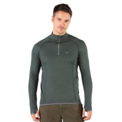 Koszulka turystyczna męska z długim rękawem 100% Merino WOOLONA Halldor. Zielone bluzki z długim rękawem WOOLONA, m, bez wzorów, bez kołnierzyka, bez ramiączek. W wyprzedaży za 378.00 zł.