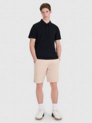 4F Spodenki dresowe męskie - beżowe XL. Brązowe krótkie spodenki sportowe 4F, l, bez wzorów, z bawełny. Za 129.99 zł.