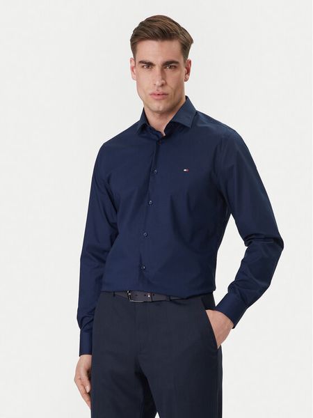 Tommy Hilfiger Koszula MW0MW43122 Granatowy Regular Fit. Niebieskie koszule Tommy Hilfiger, m, bez wzorów, z bawełny, bez kołnierzyka, bez ramiączek. Za 369.99 zł.