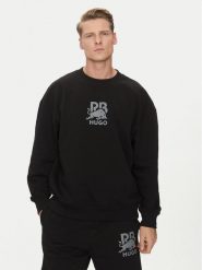 HUGO Bluza Dahrain_RB 50542806 Czarny Regular Fit. Czarne bluzy Hugo, m, bez wzorów, z bawełny, bez kaptura. Za 249.99 zł.